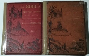 La Bibbia Vecchio e Nuovo Testamento Antonio Martini Large Vols I & II Set Italy - Bild 1 von 16