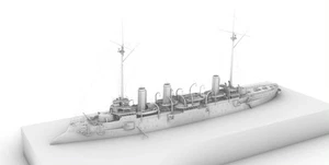 1/700 crucero francés Dentrecasteaux sin pintar/línea de flotación - Imagen 1 de 1