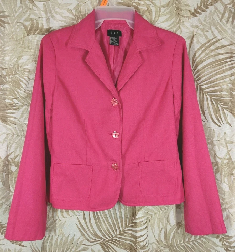Blazer mujer RQT tres botones rosa talla 10 Foto 1 de 4