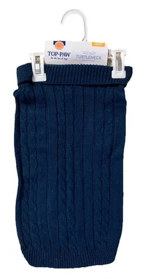 Top Paw Trendy Turtleneck Dog Sweater, Navy Blue, Size MEDIUM, Brand New w/Tag - Image 1 of 4