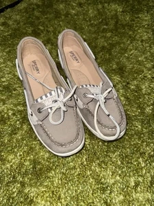 Sperry Top-Sider grau Canvas Slipper Bootsschuh Damengröße 6,5M gebraucht, in einwandfreiem Zustand - Bild 1 von 6