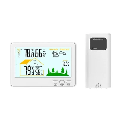 Indoor Outdoor Wireless Thermometer with Humidity and Air Pressure Display - Image 1 of 4