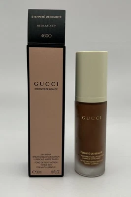 Gucci Foundation 24 Hour Full Coverage Luminous Matte Medium Deep 460O NIB 1 oz - Image 1 of 4