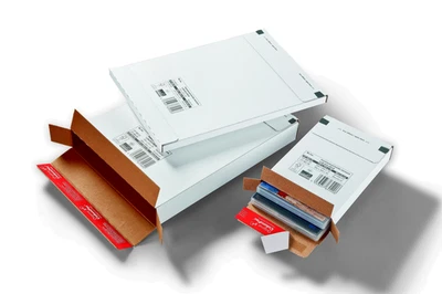 100/500 Stück ColomPac Versandtaschen Faltentaschen Warenpost Maxibrief weiß TOP