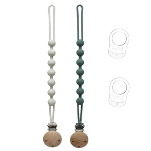 2 Pezzi Catenella Portaciuccio in Silicone,Set Catenelle per Ciuccio con 2 Pezzi - Foto 1 di 6