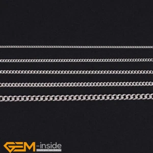 Classic Cable Chains Necklace S925 Sterling Silver Jewelry Making Finding 100cm - Foto 1 di 119