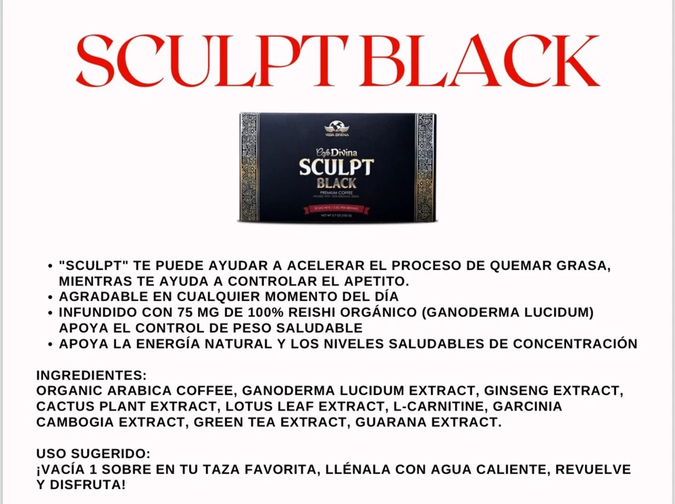 Café instantáneo Fat Buner Sculpt Black Divina.  Foto 1 de 1