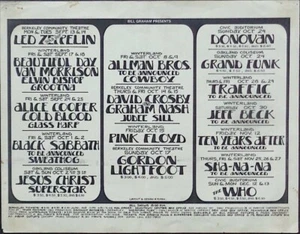 LED ZEPPELIN THE WHO PINK FLOYD 1971 BGP Concert handbill RANDY TUTEN - Picture 1 of 1