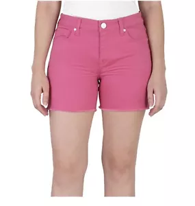 Seven7 Women's 5" Fray Hem Denim Weekend Short Hot Pink Size 16 Brand New - Picture 1 of 6