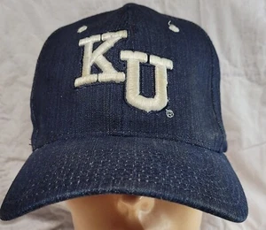 Kansas Jayhawks KU Baseball Cap blau Denim Look Golfmütze Zephyr Gr. M/L - Bild 1 von 9