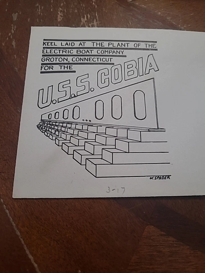 Keel Laying Of The U.S.S. COBIA FDC Envelope Unmailed. - Image 1 of 1