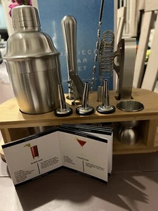 12 Peice Cocktail / Mocktail Shaker Bar Set with Bamboo Stand. 500ml. BNIB - Picture 1 of 4