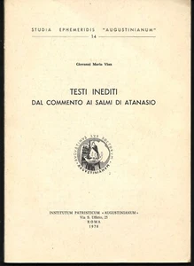 Testi inediti dal commento ai Salmi di Atanasio.  G.M. Vian.  Augustinianum 1978 - Picture 1 of 1