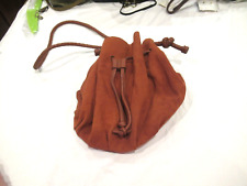 Zara Trafaluc brown suede bucket bag purse, drawstring closure