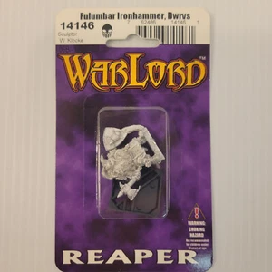 Reaper Warlord Metal Fulumbar Ironhammer Dwarves Pewter Miniature 14146 NIB - Picture 1 of 4