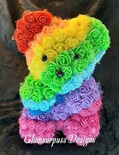 Personalised Angel Rainbow Rose Bear Handmade Heavenly Birthday Gift Memorial
