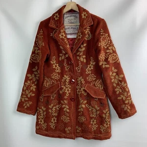 Paparazzi Jacket Brick Multi Collared Embroidered Floral Buttons Lined Size L - Picture 1 of 11