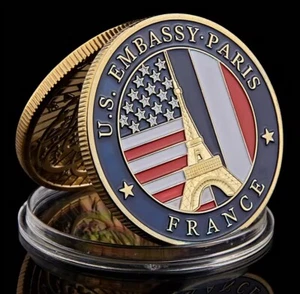 " PARIS US Embassy " Collector Challenge COIN - Münze Badge Abzeichen EIFFELTURM - Bild 1 von 6