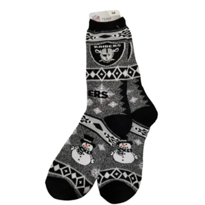 nfl Las Vegas raiders football team ugly christmas socks for mens size large - Picture 1 of 3