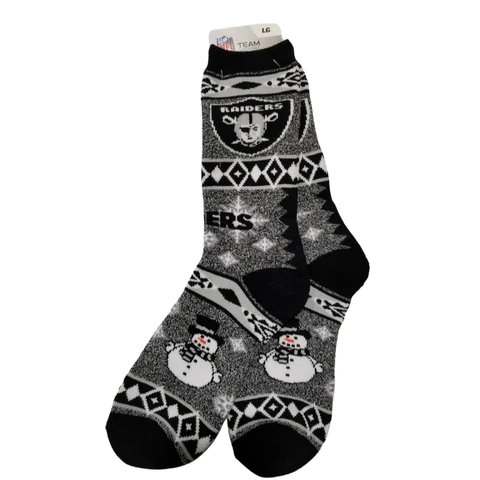 nfl Las Vegas raiders football team ugly christmas socks for mens size large Cover