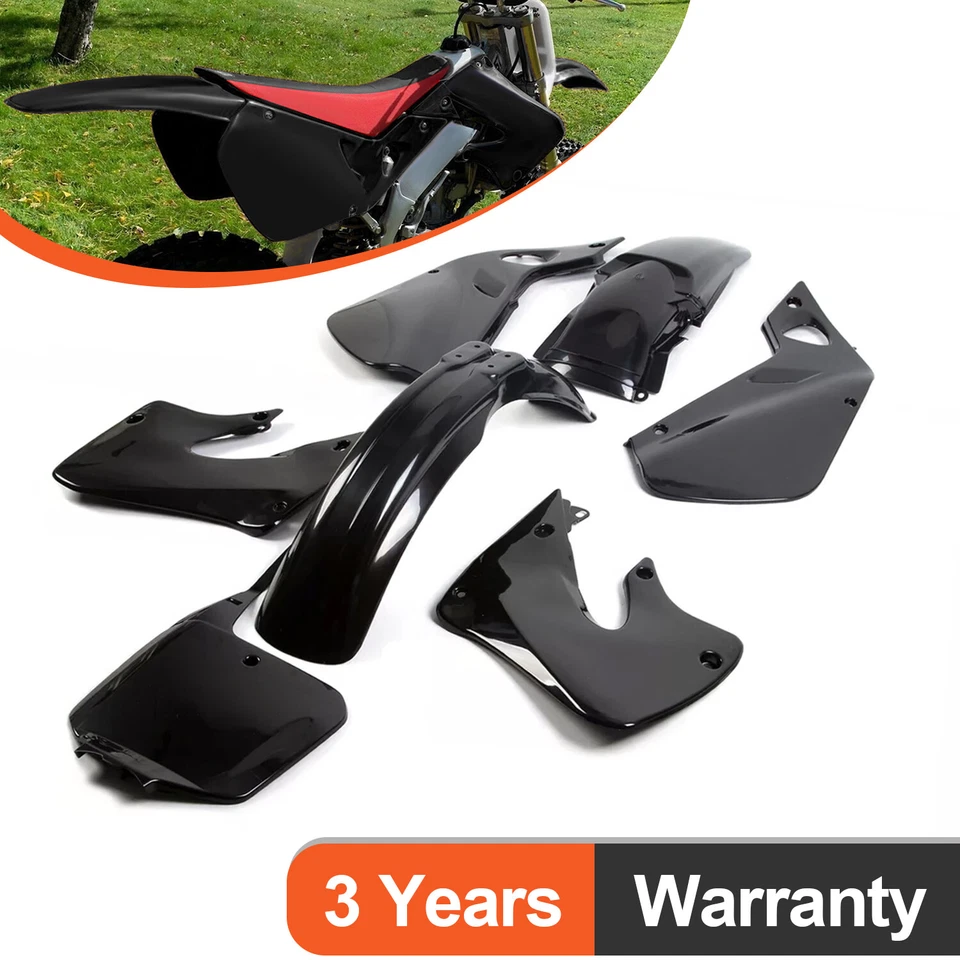 Plastic Kit Body Updated Complete Black For Honda 1997-1999 CR125R CR250 CR250R - Image 1 of 4