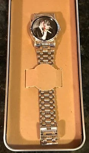 ELVIS PRESLEY MENS WRIST WATCH WITH TIN CASE NEW! - Picture 1 of 1
