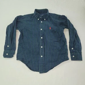 Ralph Lauren Shirt Boys 5 Blackwatch Plaid Long Sleeve Button-Down Preppy Pony - Picture 1 of 9