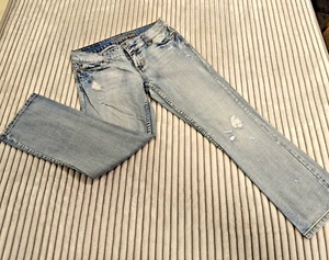 American Eagle Jeans Women's 4 Reg Blue Light Wash Hipster Flare Jeans 28/25 - Picture 1 of 11
