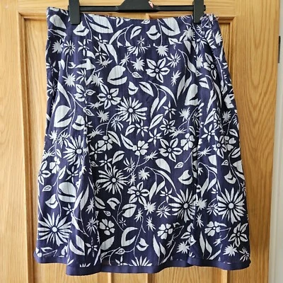 Womens Navy Print Skirt Size 18 - Image 1 of 2