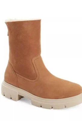 PAUL GREEN $479 Palmer BOOTS   US 10 Lug Platform Shearling Lined Camel Tan NEW - Image 1 of 4