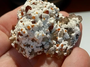 Smoky Quartz w/Spessartine Garnets & Mica on Microcline Matrix. - China - Picture 1 of 10