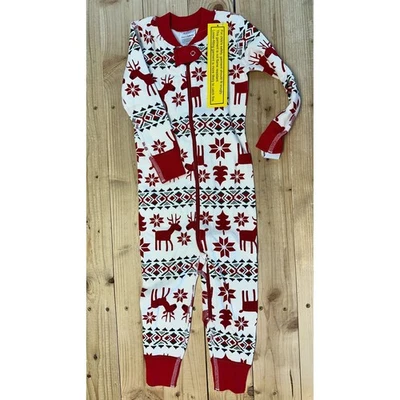 Hanna Andersson Kids Christmas Reindeer Pajamas 2T Organic Cotton Sleepwear - Image 1 of 3