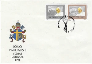 Pope John Paul II Visits Hill of Crosses Catholic Pilgrimage Lithuania FDC 1993 - Picture 1 of 1