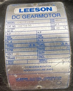Motor de engranaje Leeson 1/2 hp C4d17fz25b - Imagen 1 de 4