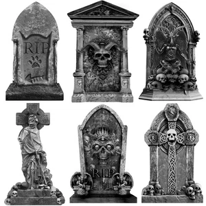 26 Inch Halloween Graveyard Tombstones Yard Stakes Signs Large 6 Styles Outdo... - Picture 1 of 6