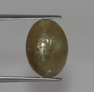 9.27 Ct Natural Green Cat’s Eye Chrysoberyl CERTIFIED Loose Gemstone 12x9 mm - Image 1 of 4