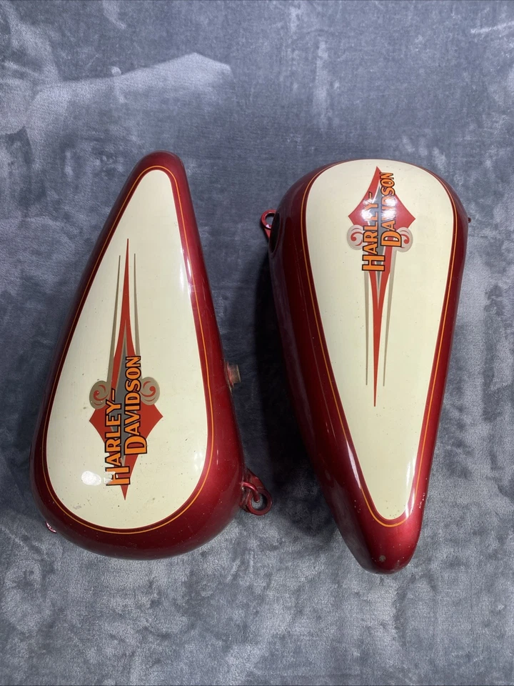 Harley-Davidson Softail Heritage tanque de gasolina Sierra rojo derecho e izquierdo OEM de colección Foto 1 de 4