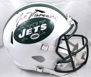 Casco de velocidad autografiado por Joe Namath New York Jets F/S - Beckett con holograma - Imagen 1 de 5