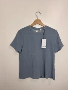 The Fold Roche Top Silk In Blue UK 8 New With Tags - Picture 1 of 8
