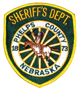 PHELPS COUNTY - DIPARTIMENTO SCERIFFI - NEBRASKA toppa polizia ruota carro indiano pony 1O - Foto 1 di 1