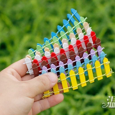 12Pcs DIY Miniature Small Wood Fence Decor Terrarium Doll House Fairy Garden Kit - Image 1 of 4