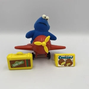 VTG Sesame Street Cookie Monster Plane Luggage Suitcase Play Set Knickerbocker - Picture 1 of 18