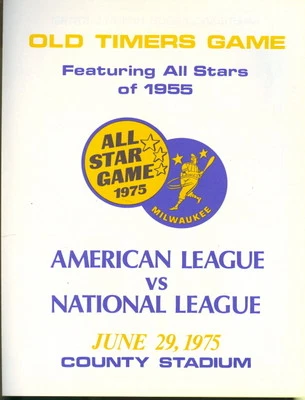 1975 Milwaukee Brewers Old Timer Game Program Hank Aaron/Willie Mays/Ernie Banks - Image 1 of 3