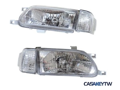 New Clear Headligh Headlamp Chrome For-1995 96 97 98 1999-TOYOTA Tercel - Image 1 of 4