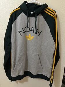 Heather Grey, Green & Yellow Noah Adidas Men’s Hoodie Size L New With Tags - Picture 1 of 2