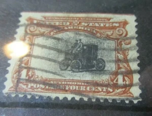 1901 US 4c Stamp - Cat. #296 - 1st Stamp w/Auto - Used - Imagen 1 de 1