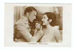 RPPC Clive Brook & Billie Taube in gelber Lilie - Bild 1 von 1