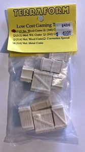 Piccole casse in legno corazzate terraforma resina terreno campo di battaglia scenario - Foto 1 di 1