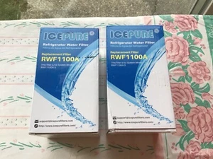 2 Filtro Acqua Frigorifero Puro Ghiaccio Ricambio Filtro RWF1100A Nuovo con scatola - Foto 1 di 6