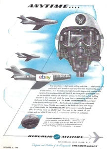 AVIAZIONE REPUBBLICA F-84F THUNDERSTREAK F-84F QUALSIASI MOMENTO 1954 ANNUNCIO - Foto 1 di 1